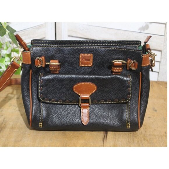 Dooney & Bourke Black and Tan Crossbody Bag - Picture 1 of 10